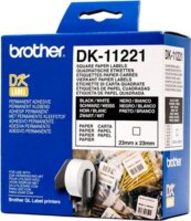 BROTHER Etikett címke DK-11221 Négyzet alakú Elővágott (stancolt), Fehér alapon fekete 1000 db