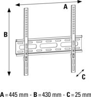 Hama 108770 Fix 23" - 47" LCD TV/Monitor XL fali tartó Fekete