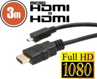 Delight 20425 HDMI - Micro HDMI Kábel 3m - Fekete