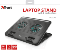 Trust Cyclone 16" laptop hűtőpad - Fekete