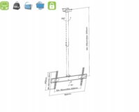 Manhattan 423625 Univerzális Csuklós TV Mennyezeti állvány Fekete (37"-70"-ig)