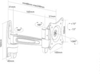 Manhattan 423700 Univerzális Csuklós TV fali állvány (egy karos) Fekete (13"-27"-ig)