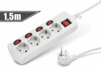 Delight 20247B Kapcsolós 4-es Hálózati elosztó Hosszabbító