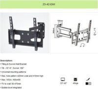 SUNNE Monitor/TV fali konzol 23"-42" (23-42-EAX) dönth, forg, univ, faltáv:95-475mm, max:VESA400x400, max45kg