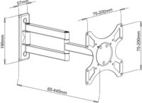 Techly 301450 19"-37" LCD TV/Monitor Fali Tartó Fekete