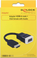 DeLOCK HDMI M - D-Sub(15) F Adapterkábel 0.15m - Fekete