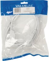 Valueline Hálózati tápkábel földelt könyökcsatlakozós dugó 2m Fehér