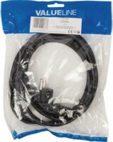 Valueline/Nedis Hálózati tápkábel földelt könyökcsatlakozós dugó 3m Fekete