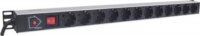 Intellinet 220V hálózati elosztó RACK 12 aljzatos + kapcsoló 1.6m - Fekete