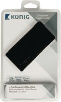 König CSU2H7P200BL USB 2.0 HUB (7 Port) Fekete