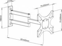 Techly 023820 19"-37" Fali LCD TV/Monitor asztali tartó kar - Fehér