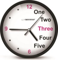 Esperanza EHC014K Prága Falióra - Fekete-Fehér-Lila