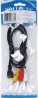 ValueLine VLVP22400B10 JACK - RCA AV kábel 1m (3.5mm Jack apa - 3x RCA apa)