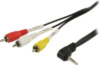 ValueLine VLVP22400B10 JACK - RCA AV kábel 1m (3.5mm Jack apa - 3x RCA apa)