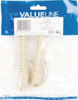 RJ10 Headset/Telefon spirálkábel 2m - Elefántcsont