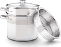 Lamart LT1067 Pasta 6.0L/22cm Tésztafőző fazék + szűrő/gőzölő készlet - Inox