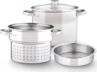 Lamart LT1067 Pasta 6.0L/22cm Tésztafőző fazék + szűrő/gőzölő készlet - Inox
