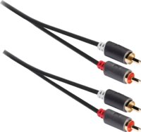 König Sztereó audiokábel 1m szürke (2 db RCA-dugasszal - 2 db dugasszal)