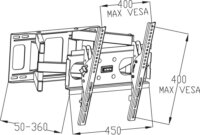 ART AR-51 23" - 60" LCD TV/Monitor fali tartó Fekete