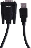 Approx USB -> Soros port Adapter (USB 2.0 - RS232) 0.75m - Fekete