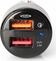 Ednet 84103 USB Autós Gyorstöltő (2 port)