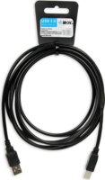iBox IKU2D30 USB 2.0 A - USB 2.0 B (apa - apa) kábel 3m - Fekete