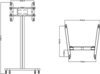 Multibrackets 24" - 63" LCD TV/Monitor szabadonálló (gurulós) állvány - fekete