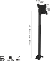 Maclean MC-504b 23"-42" LCD TV/Monitor mennyezeti tartó - Fekete
