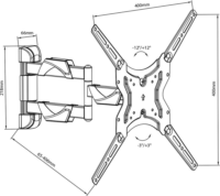 Maclean MC-743 LCD TV/Monitor fali tartó - Fekete