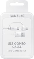 Samsung EP-DG930DWE USB-A apa - USB-C apa + microUSB apa Kombinált adatkábel 1m - Fehér (gyári)