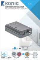 Nedis/König KNACO2504 Toslink+RCA - RCA Konverter (1x Toslink anya + 1x RCA anya - 2x RCA anya) Sötétszürke