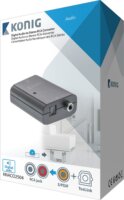 Nedis/König KNACO2504 Toslink+RCA - RCA Konverter (1x Toslink anya + 1x RCA anya - 2x RCA anya) Sötétszürke