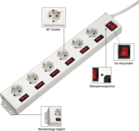 Hama 137239 Hálózati elosztó 6 aljzat 1,4m