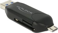 Delock 91734 Micro USB OTG-kártyaolvasó + USB 3.0 A-csatlakozódugóval - Fekete