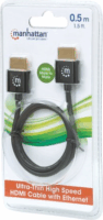 Manhattan 394406 HDMI (apa - apa) kábel 0.5m - Fekete