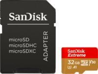 Sandisk Extreme 32GB microSDHC UHS-I memóriakártya + Adapter
