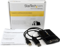 Startech DisplayPort + USB-A apa - DVI-D anya aktív adapter - Fekete