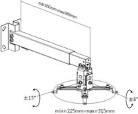 Equip 650702 Univerzási fali / mennyezeti projektor tartó konzol - Fekete