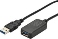 Digitus DA-73104 USB-A 3.0 (apa - anya) aktív hosszabbító kábel 5m - Fekete