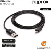 Approx APPC38 USB-Micro USB (apa-apa) kábel 1m - Fekete