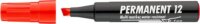 ICO Permanent 12 1-4mm Alkoholos marker - Piros