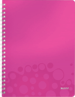 Leitz Wow 80 lapos A4 kockás spirálfüzet - Rózsaszín