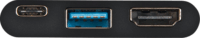 Hama 135729 USB-C apa - USB-C + 2x USB-A + HDMI anya adapter - Fekete