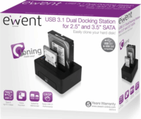 Ewent EW7014 Dual HDD Dokkoló és klónozó állomás (USB 3.1 Gen 1 - SATA)