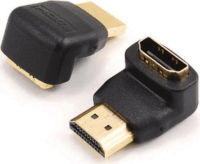 Sbox HDMI M - HDMI F (90°) Adapter Feket