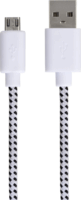 Hama 20075 USB 2.0 - micro USB szövetburkolatos kábel 1m - Fehér