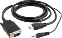 Gembird HDMI - VGA+Audio Adapter kábel 1.8m - Fekete
