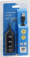 Esperanza EA116 USB 2.0 HUB (4 port) - Fekete