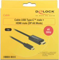 Delock 85258 USB Type-C - HDMI (Apa-Apa) Adapterkábel 1m - Fekete