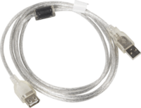 Lanberg USB 2.0 anya-apa hosszabbítókábel ferrit maggal 1.8m - Áttetsző